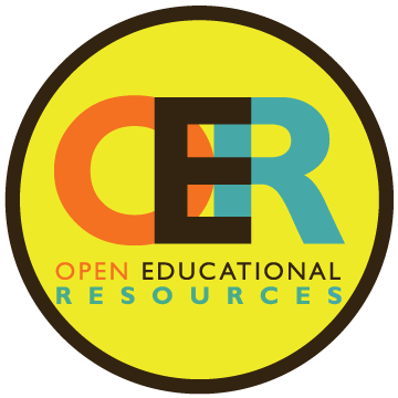 bright yellow badge with text reading Open Educational Resources